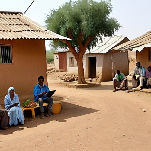 **

A small village in rural Eritrea. Farmers are using smartphones, accessing weather and market information, connected to a Wi-Fi hotspot.

**