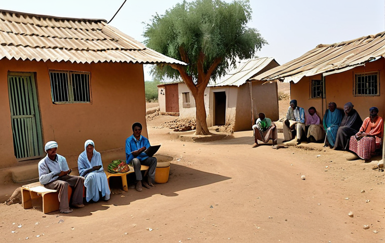 **

A small village in rural Eritrea. Farmers are using smartphones, accessing weather and market information, connected to a Wi-Fi hotspot.

**