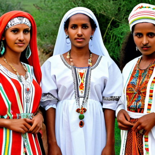**Eritrean Traditional Attire:** A vibrant display of traditional Eritrean clothing, showcasing diverse patterns and designs, symbolizing cultural richness and harmony.