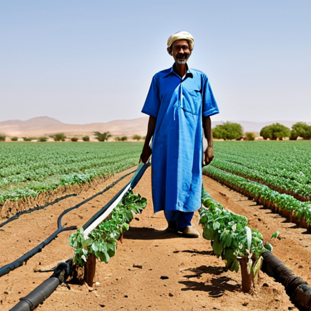 에리트레아 사막 생태계 - Sustainable Agriculture in the Desert**
"A farmer in Eritrea working in a drought-resistant field, ...
