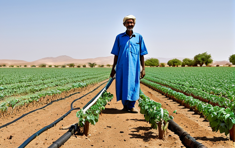 에리트레아 사막 생태계 - Sustainable Agriculture in the Desert**
"A farmer in Eritrea working in a drought-resistant field, ...