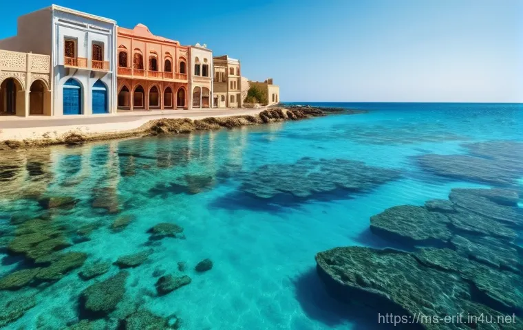 에리트레아 여행 일정 추천 - **Prompt:** A vibrant, sun-drenched street scene in Asmara, Eritrea, capturing the city's distinctiv...