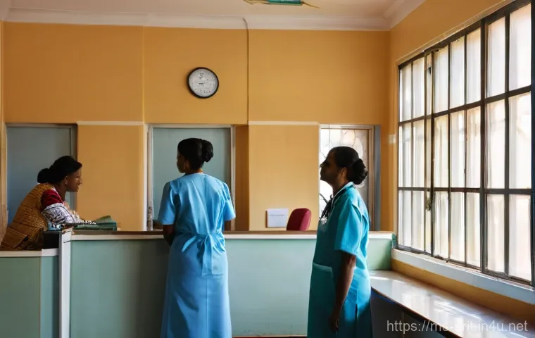 에리트레아의 주요 병원 - **Prompt: A bright, clean, and moderately busy reception area of Orotta National Referral Hospital i...